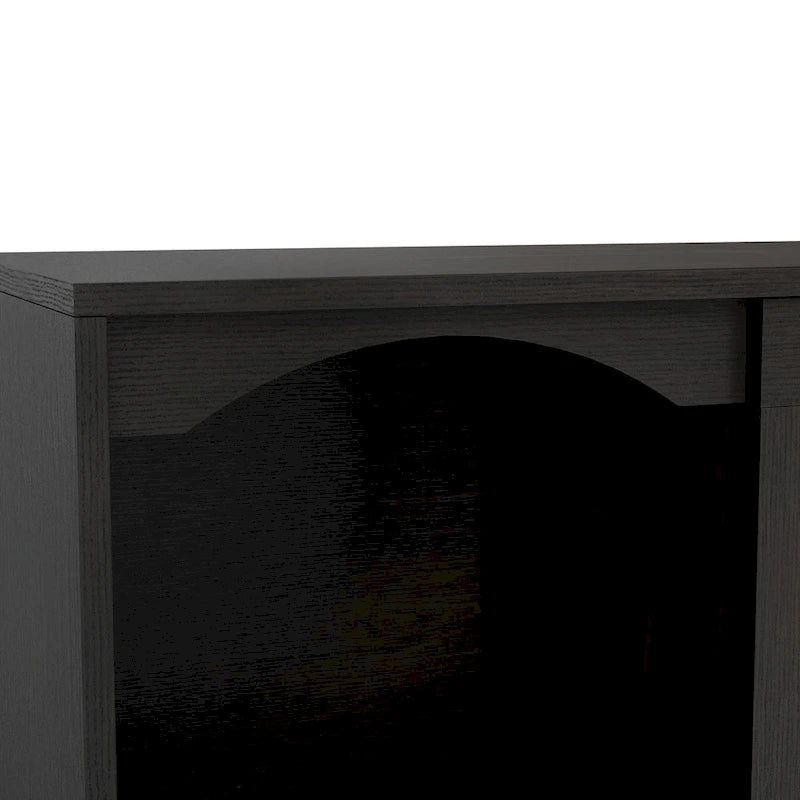 DH BASIC Transitional Espresso 62-inch TV Stand with Storage by Denhour