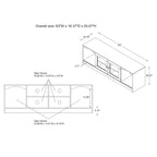 DH BASIC Transitional Espresso 62-inch TV Stand with Storage by Denhour