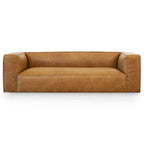 Empire Mid Century Modern Living Room Top Leather Couch in Tan