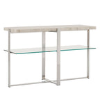 Azel Marble-top Chrome Framed Sofa Table by iNSPIRE Q Modern
