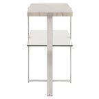 Azel Marble-top Chrome Framed Sofa Table by iNSPIRE Q Modern