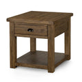 Stratton Rustic Warm Nutmeg Rectangular End Table with Storage