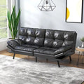 Futon Sofa Bed, Memory Foam Foldable Couch Convertible Loveseat Sleeper Daybed with Adjustable Armrests for Small Space