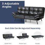 Futon Sofa Bed, Memory Foam Foldable Couch Convertible Loveseat Sleeper Daybed with Adjustable Armrests for Small Space