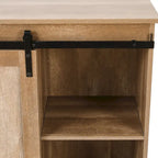 Natural Oak Finish Manufactured Wood Wine and Storage Cabinet