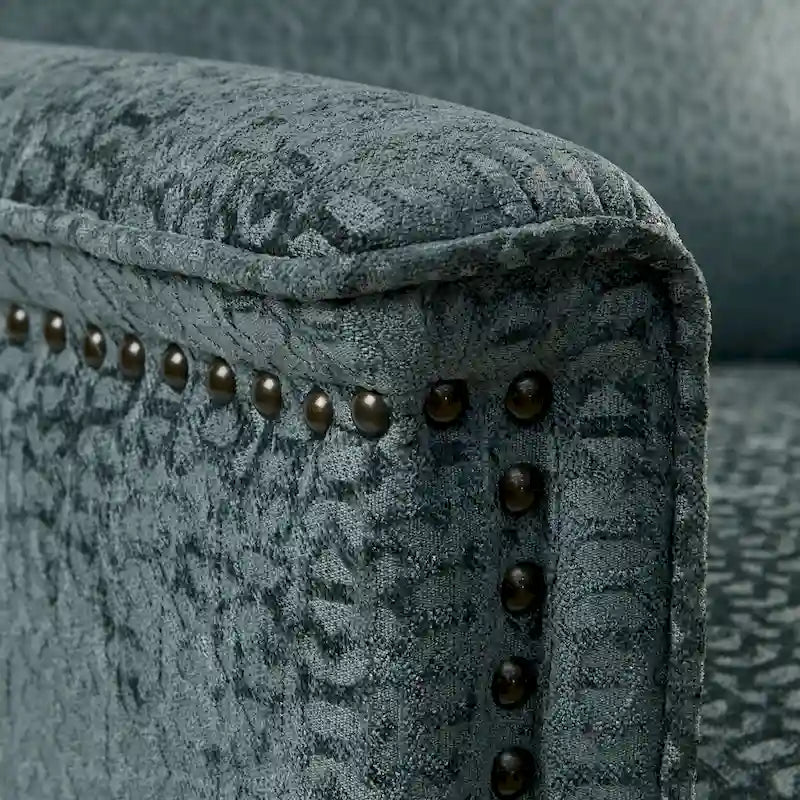 Madison Park Cecile Blue Push Back Recliner