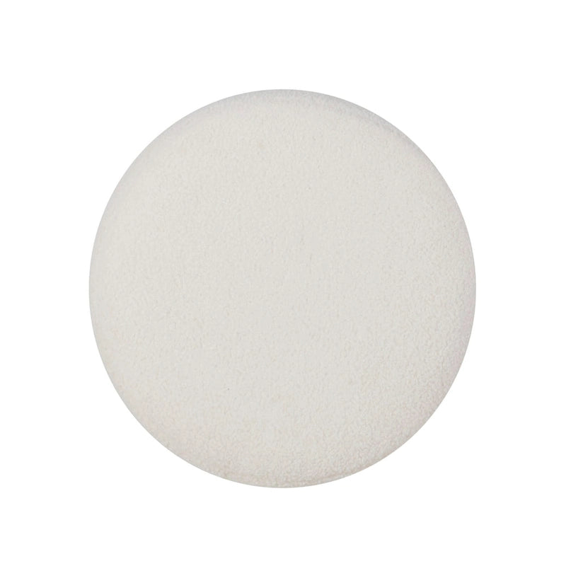 Hawley White Round Sherpa Ottoman