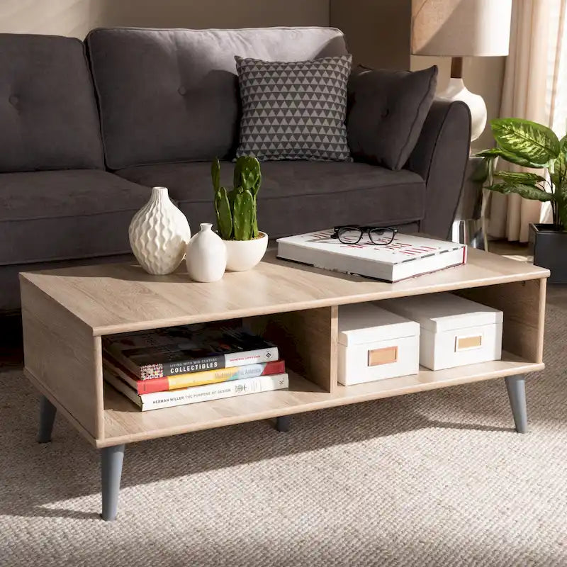 Mid-Century Modern Brown Coffee Table by Baxton Studio