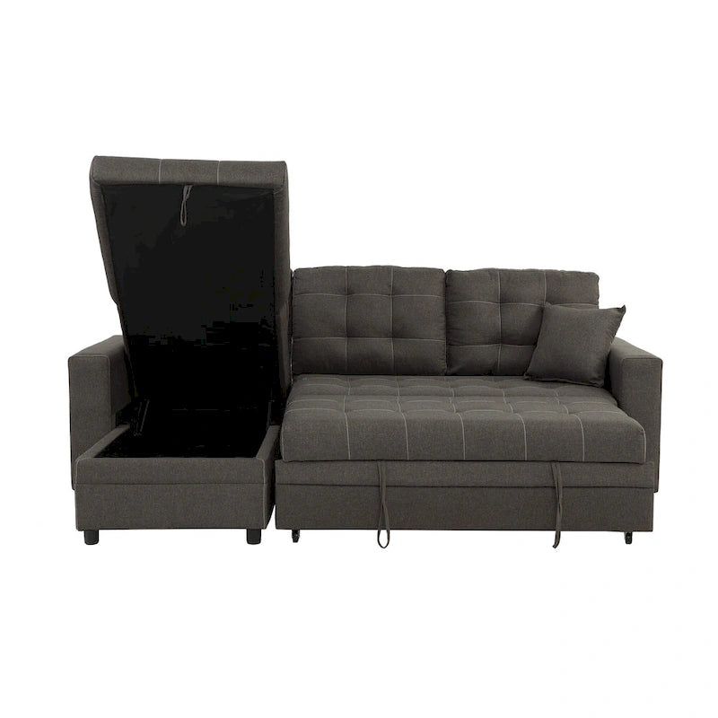 Poundex Reversible Convertible Sectional Sleeper with Storage
