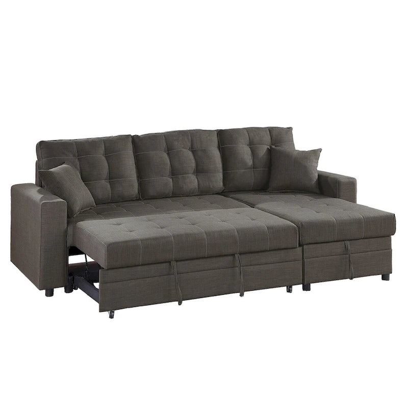 Poundex Reversible Convertible Sectional Sleeper with Storage