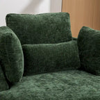 42.3W Upholstered Swivel Accent Chair with 4 Pillows and Half-Moon Storage Ottoman