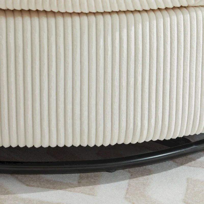 42.3W Upholstered Swivel Accent Chair with 4 Pillows and Half-Moon Storage Ottoman