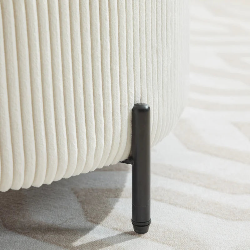 42.3W Upholstered Swivel Accent Chair with 4 Pillows and Half-Moon Storage Ottoman