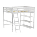 Max and Lily Full-Size High Loft Bed with Bookcase