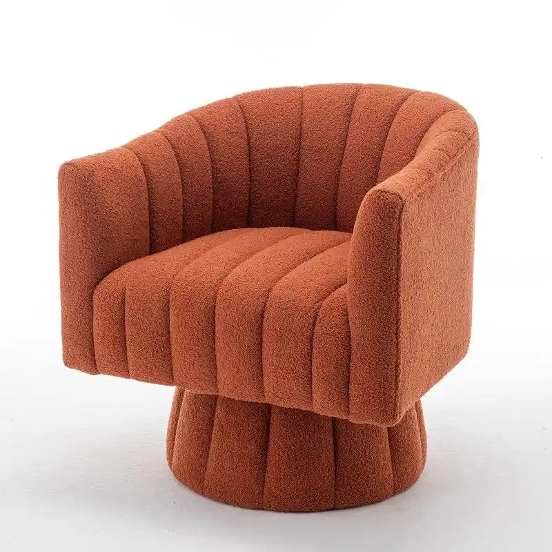 SEYNAR Modern Glam Velvet Upholstered Round Swivel Accent Barrel Chair