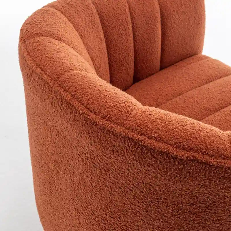 SEYNAR Modern Glam Velvet Upholstered Round Swivel Accent Barrel Chair