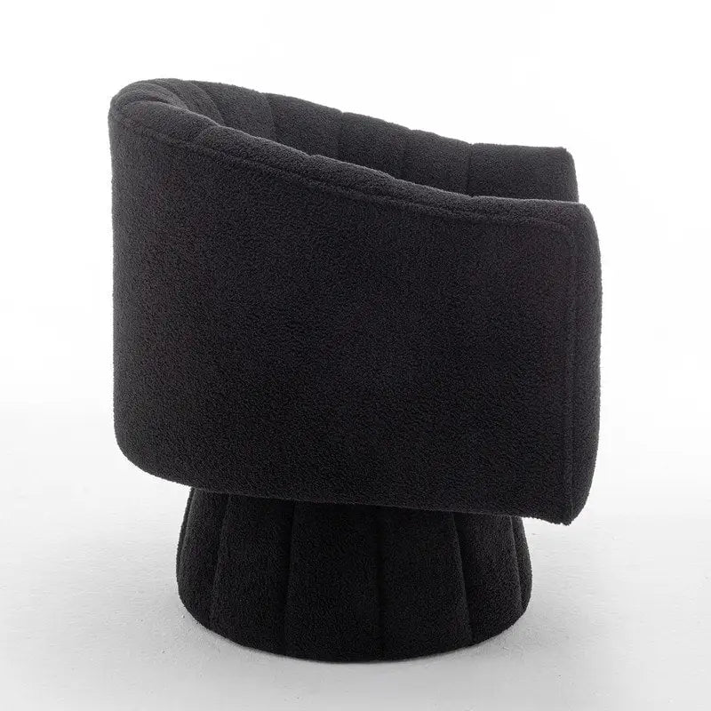 SEYNAR Modern Glam Velvet Upholstered Round Swivel Accent Barrel Chair