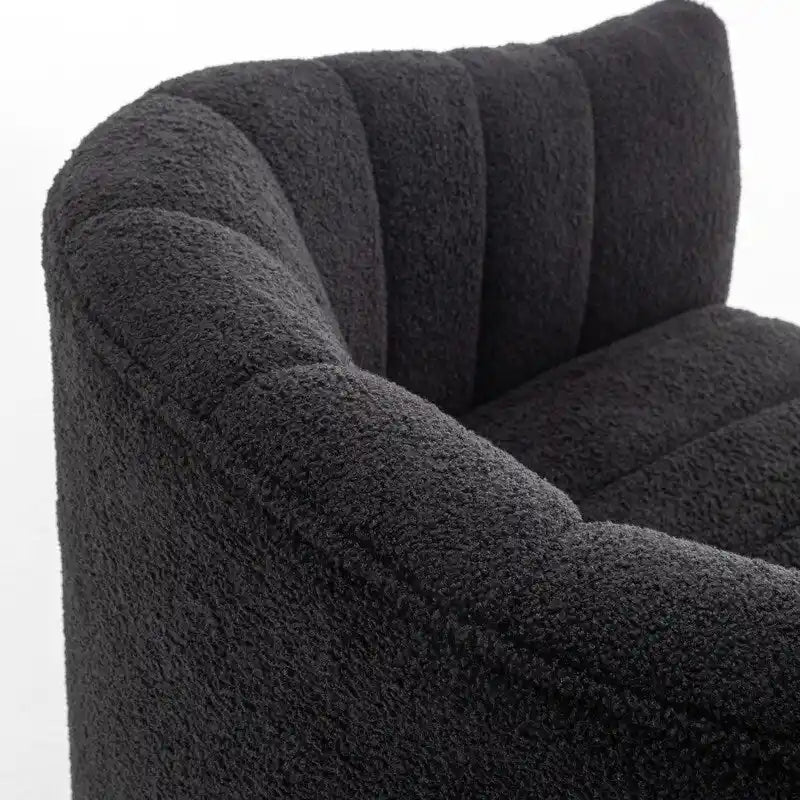 SEYNAR Modern Glam Velvet Upholstered Round Swivel Accent Barrel Chair
