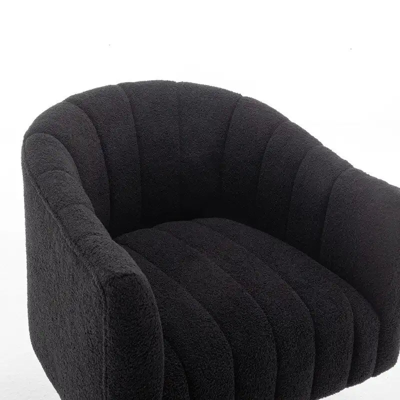 SEYNAR Modern Glam Velvet Upholstered Round Swivel Accent Barrel Chair