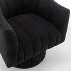 SEYNAR Modern Glam Velvet Upholstered Round Swivel Accent Barrel Chair