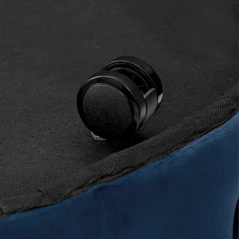 Corvus Chesterfield Round Tufted Velvet Ottoman with Casters