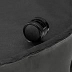 Corvus Chesterfield Round Tufted Velvet Ottoman with Casters