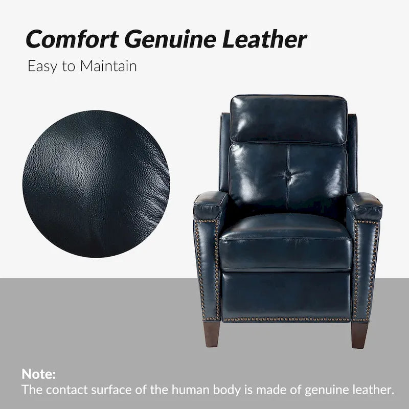 Gaspar Mid-Century Modern Pushback Recliner with Nailhead Trim by HULALA HOME