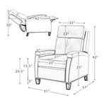 Gaspar Mid-Century Modern Pushback Recliner with Nailhead Trim by HULALA HOME