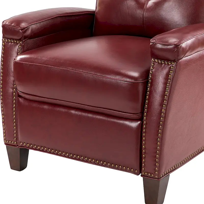 Gaspar Mid-Century Modern Pushback Recliner with Nailhead Trim by HULALA HOME