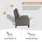 Gaspar Mid-Century Modern Pushback Recliner with Nailhead Trim by HULALA HOME