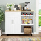 Futzca Kitchen Island Cart with Storage Cabinet and Drawers - N/A