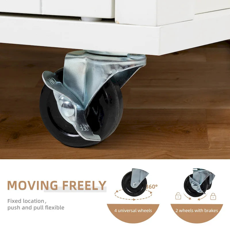 Futzca Kitchen Island Cart with Storage Cabinet and Drawers - N/A