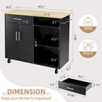 Futzca Kitchen Island Cart with Storage Cabinet and Drawers - N/A