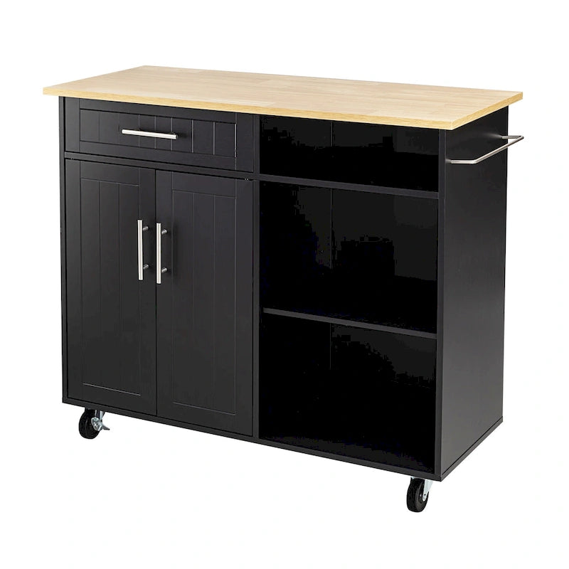 Futzca Kitchen Island Cart with Storage Cabinet and Drawers - N/A