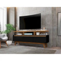 Yonkers Mid Century Modern Wood . Media Console Cabinet