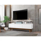Yonkers Mid Century Modern Wood . Media Console Cabinet