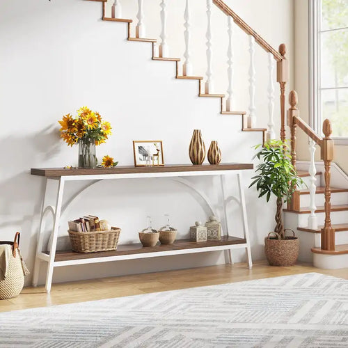 70.8Sofa Tables, 2 Tier Extra Long Console Tables for Entryway