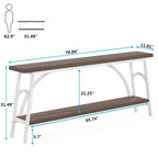 70.8Sofa Tables, 2 Tier Extra Long Console Tables for Entryway