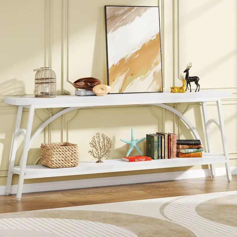 70.8Sofa Tables, 2 Tier Extra Long Console Tables for Entryway