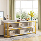70.8 Inches Console Table 3 Tiers TV Stand Sofa Table