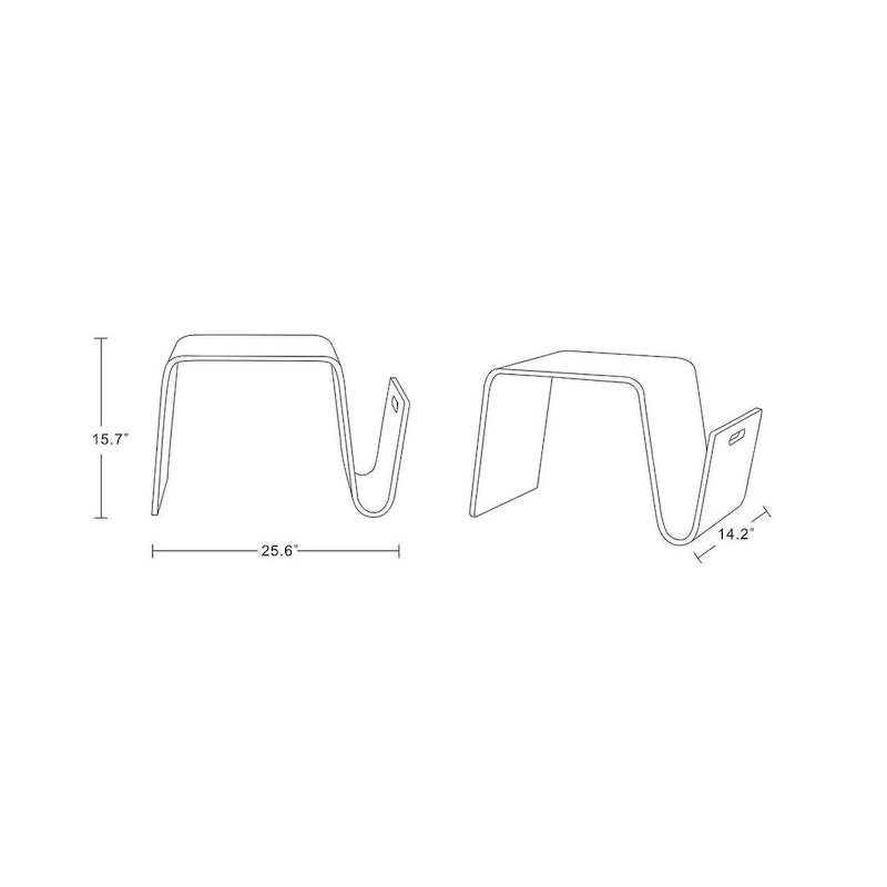 Manhattan Comfort Brookside 25.6 in. Rectangle End Table