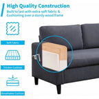 Mixoy Convertible L-Shaped Sectional 3-Seat Sofa with Storage Ottoman,Reversible Chaise - 85.83in x 27.95in x 30.71in