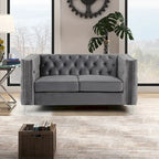 Morden Fort Modern Loveseat with Deep Dutch Velvet Iron Legs