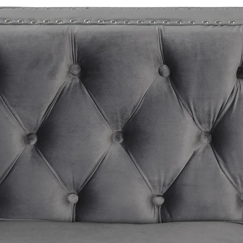 Morden Fort Modern Loveseat with Deep Dutch Velvet Iron Legs