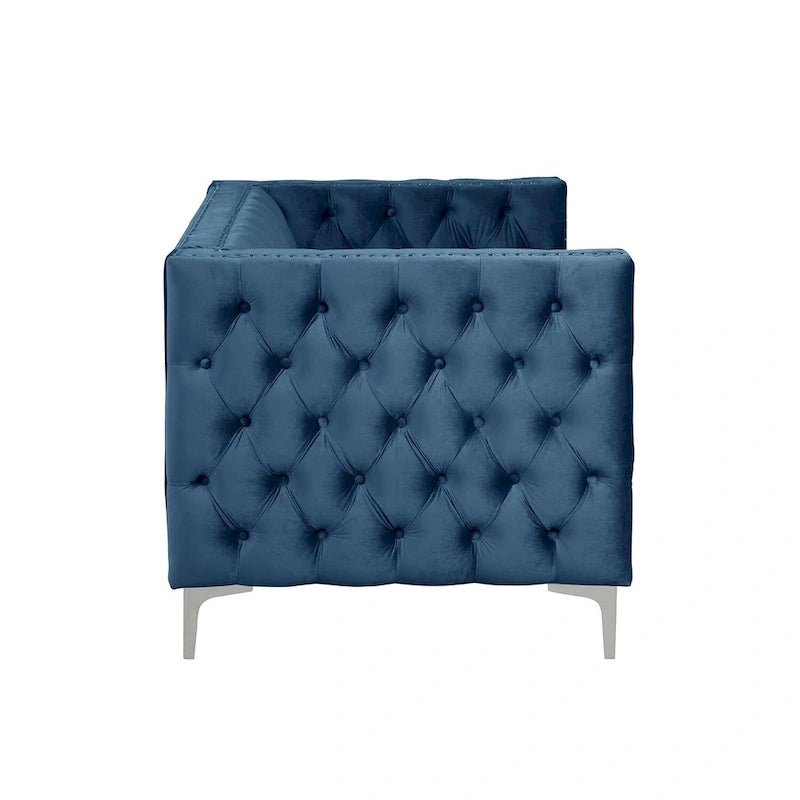 Morden Fort Modern Loveseat with Deep Dutch Velvet Iron Legs