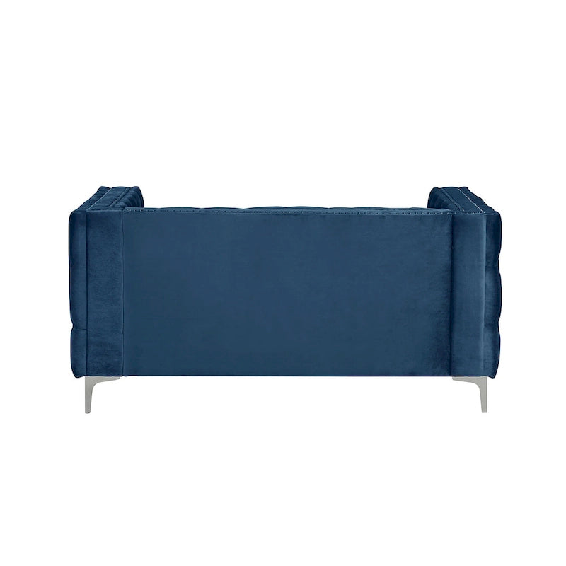 Morden Fort Modern Loveseat with Deep Dutch Velvet Iron Legs