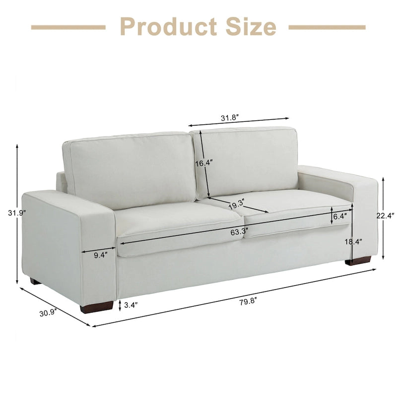 80 Modern Loveseat Couch 3 Seater Sofa