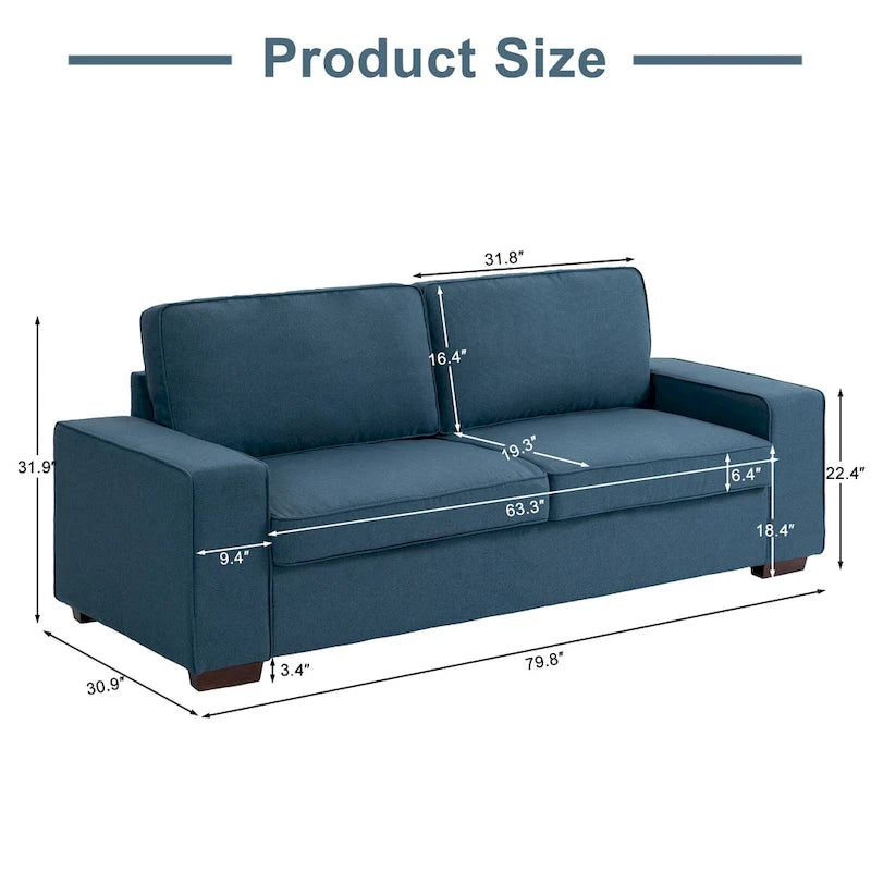 80 Modern Loveseat Couch 3 Seater Sofa