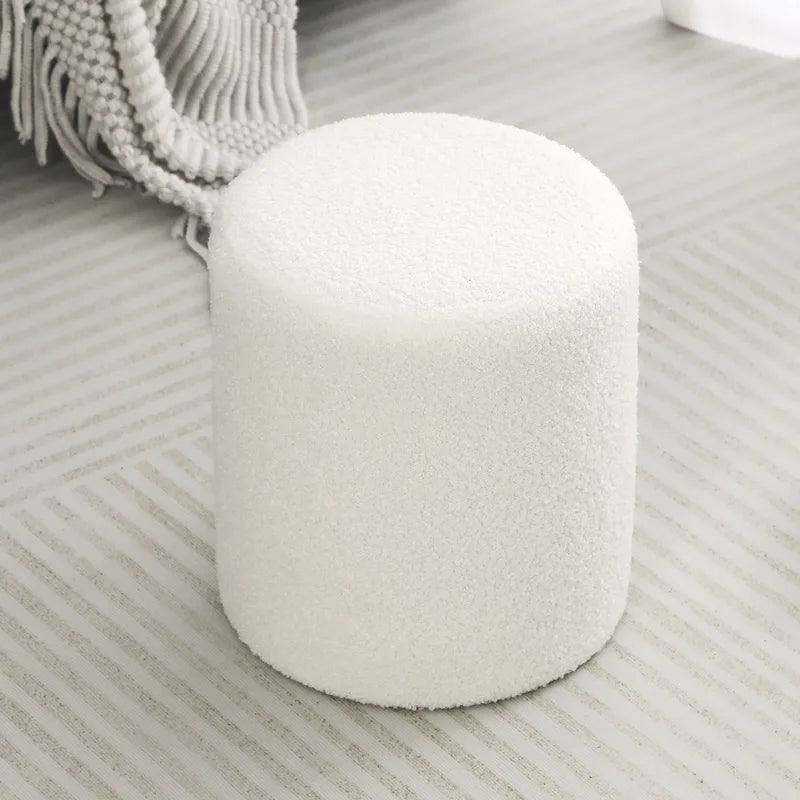 Adeco Footrest Ottoman 13 inches Fabric Stool for Living Room Bedroom