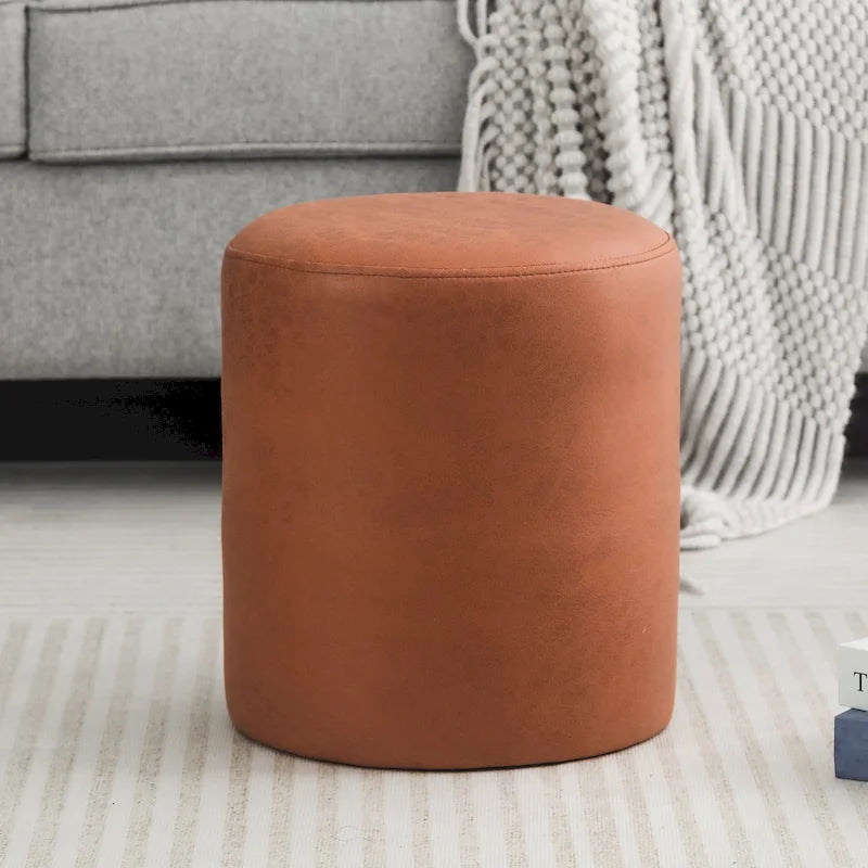 Adeco Footrest Ottoman 13 inches Fabric Stool for Living Room Bedroom